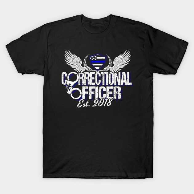 Corrections Officer 2018 Graduation Silver Line T-Shirt by stockwell315designs